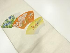 アンティーク　砂子綴れ地紙に花鳥模様織出し袋帯（材料）